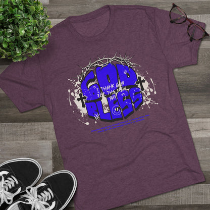 God Bless graphic, Unisex Tri-Blend Crew Tee