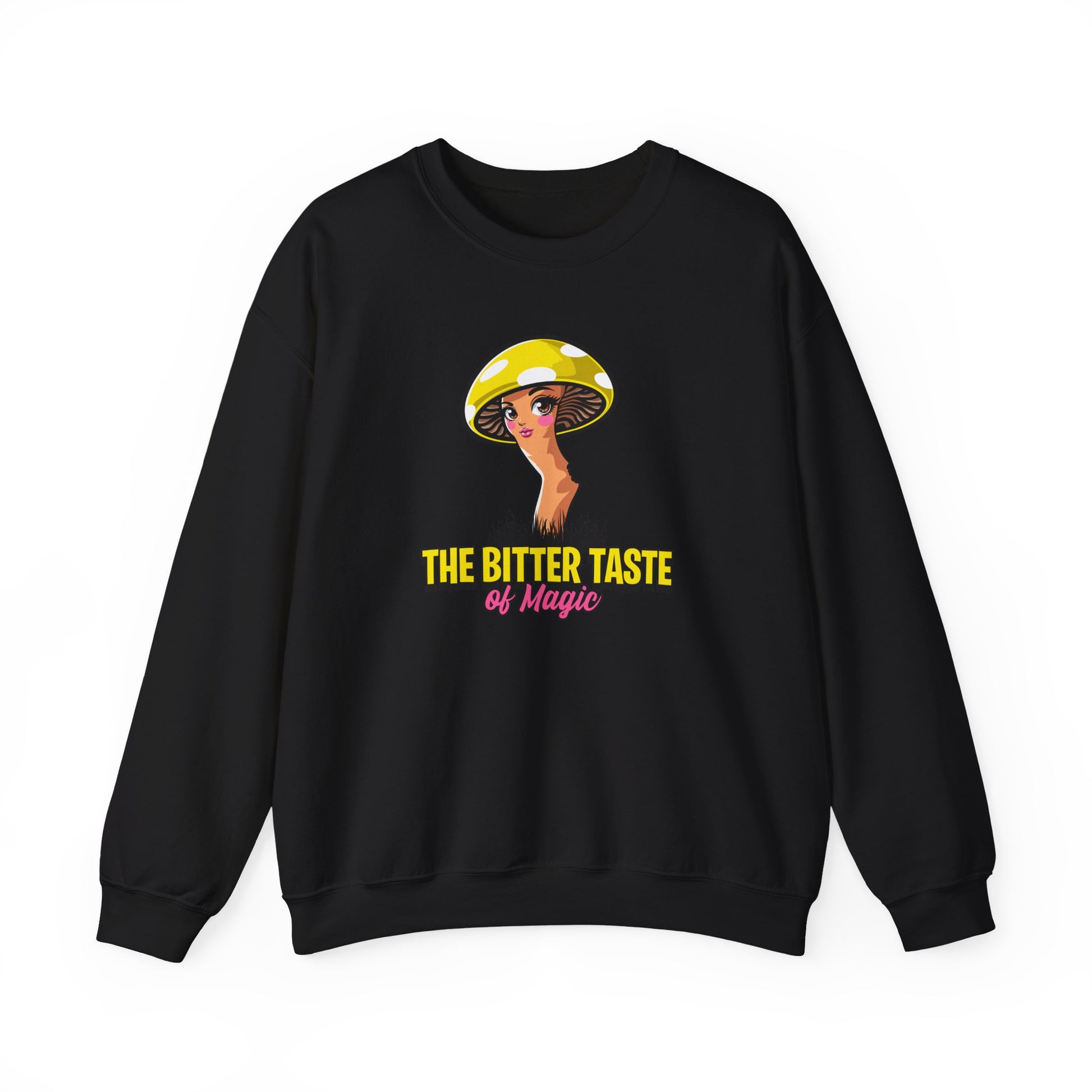 The Bitter Taste of Magic, Mushroom, Unisex Heavy Blend™ Crewneck Sweatshirt - Psychonaut Swag