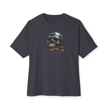 Mushroom Skull Graphic Unisex Oversized Tee | Casual Streetwear, Unique Gift, Statement Shirt, Relaxed Fit Fashion, Graphic Tee