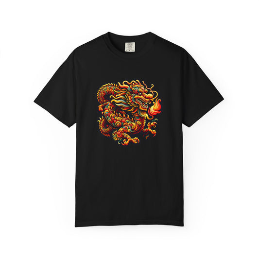 Dragon, Unisex Dragon Graphic T-Shirt - Colorful Garment-Dyed Tee - Psychonaut Swag