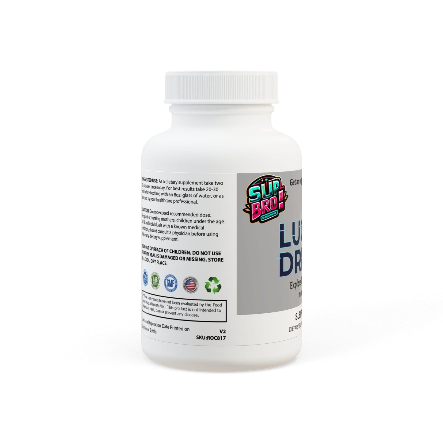 Lucid Dreams, Sleep aid Supplement, Sup Bro Supplement (60 Capsules)