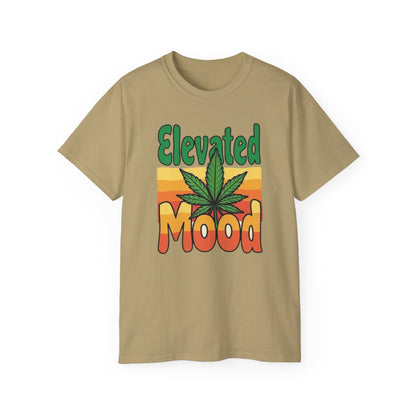 Elevated Mood Cannabis Tee, Unisex Ultra Cotton T-Shirt, Sublimated Graphic Tee, Perfect Gift for 420 Celebrations, Relaxed Fit Tee