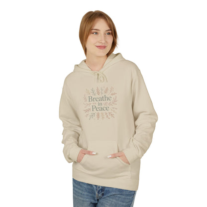 Hoodie — "Breathe in Peace" Floral Comfort Pullover