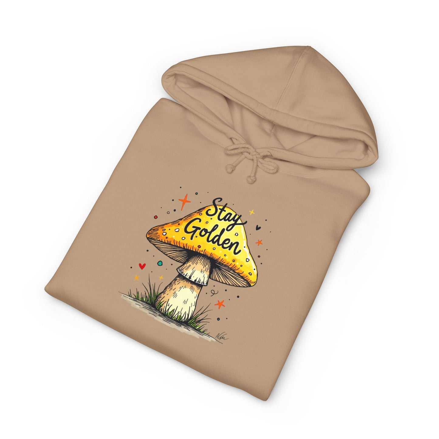 Stay Golden Mushroom Hoodie — Cozy Nature Graphic Pullover