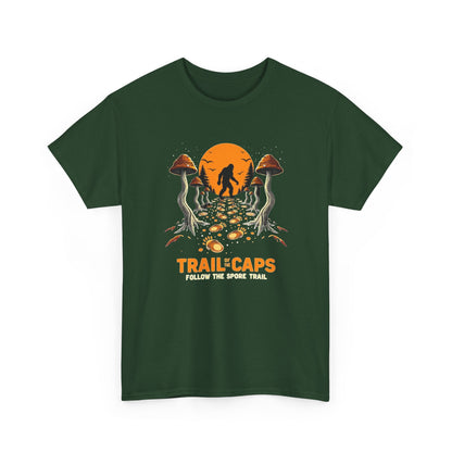 Trailcaps Mushroom Tee — “Follow the Spore Trail” Forest Adventure Shirt