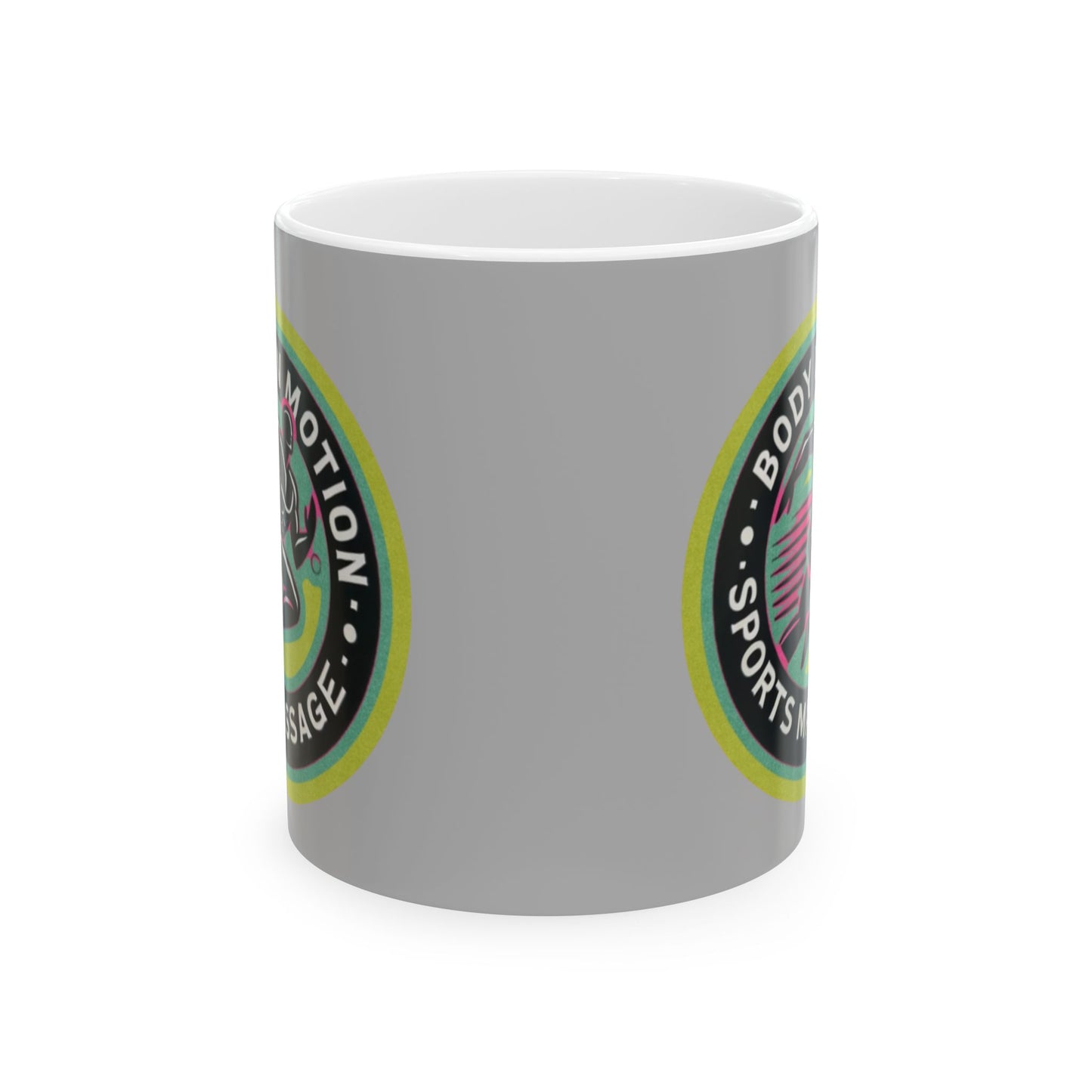 Sports Massage Mug — "Body in Motion" Ceramic Coffee Cup (11oz, 15oz)