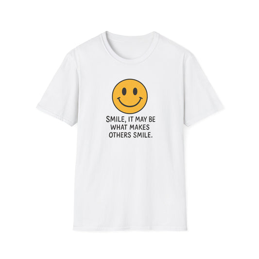 Smile Encouragement T-Shirt, Positive Vibes Tee, Unisex Graphic Shirt, Gift for Friends, Casual Wear, Everyday Comfort - Psychonaut Swag
