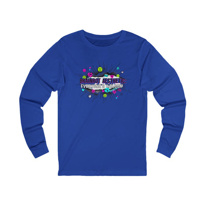Brainrot Aesthetic Long Sleeve Tee — Colorful Graphic Brain Art