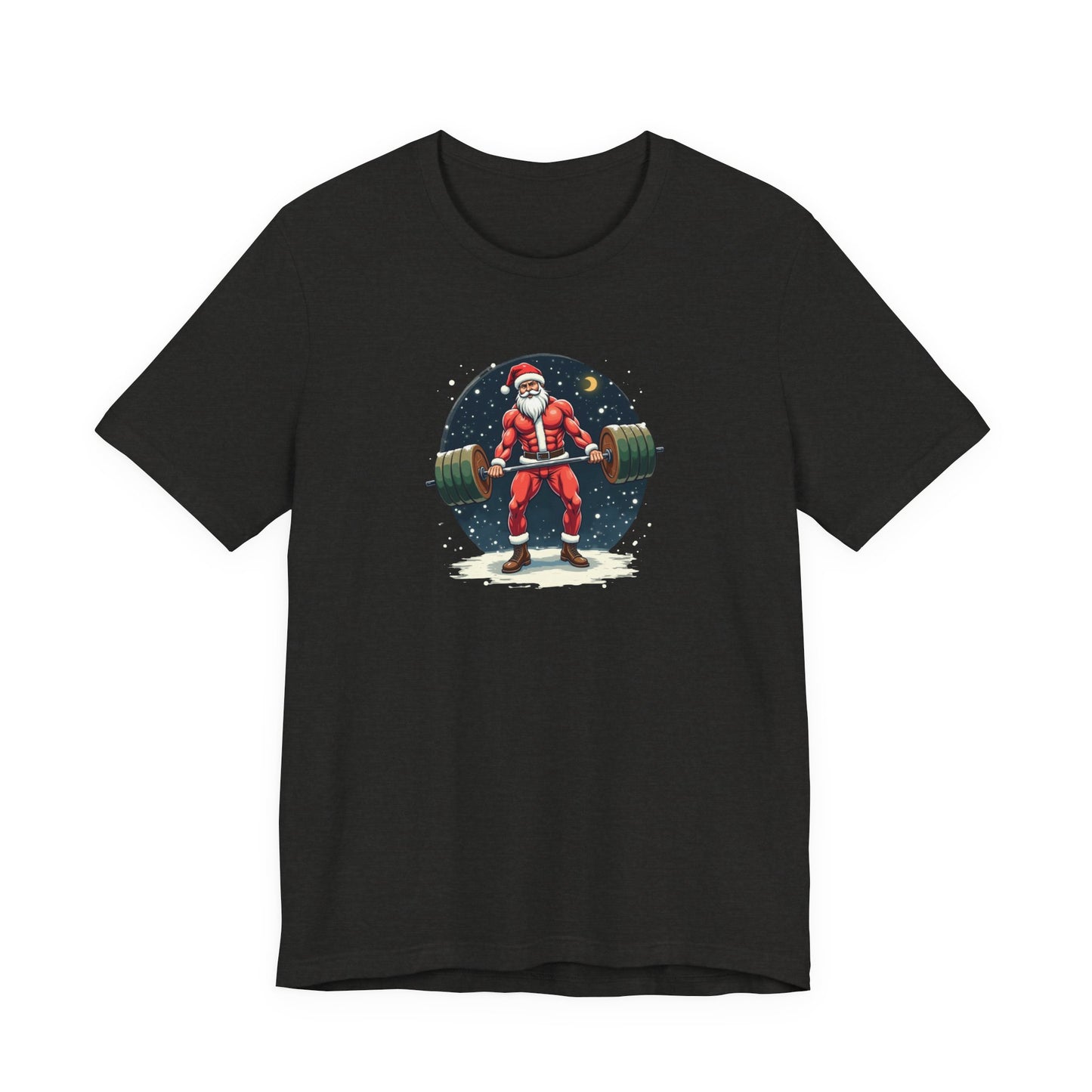 Jacked Santa Weightlifting, Unisex Jersey Short Sleeve Tee