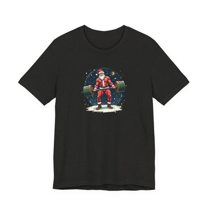 Jacked Santa Weightlifting, Unisex Jersey Short Sleeve Tee