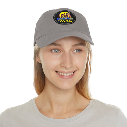 Psychonaut Swag Dad Hat with Leather Patch, Casual Cap for Outdoor Adventures, Fun Gift for Dads, Unique Street Style Hat - Psychonaut Swag