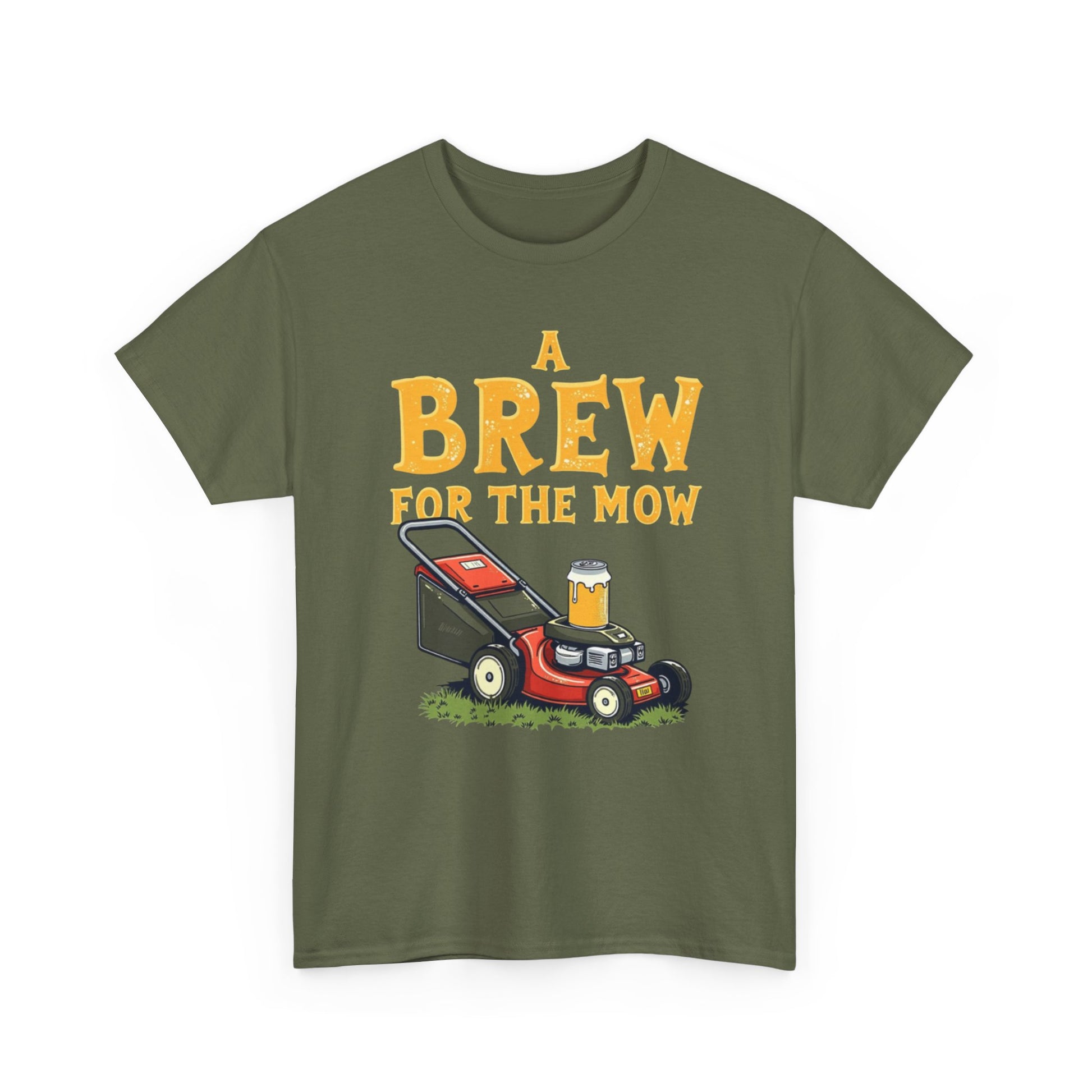 A Brew for the Mow Unisex Heavy Cotton Tee | Gardening Gifts, Lawn Care Apparel, Fun T-Shirt, Father's Day Gift, Beer Lover Shirt - Psychonaut Swag