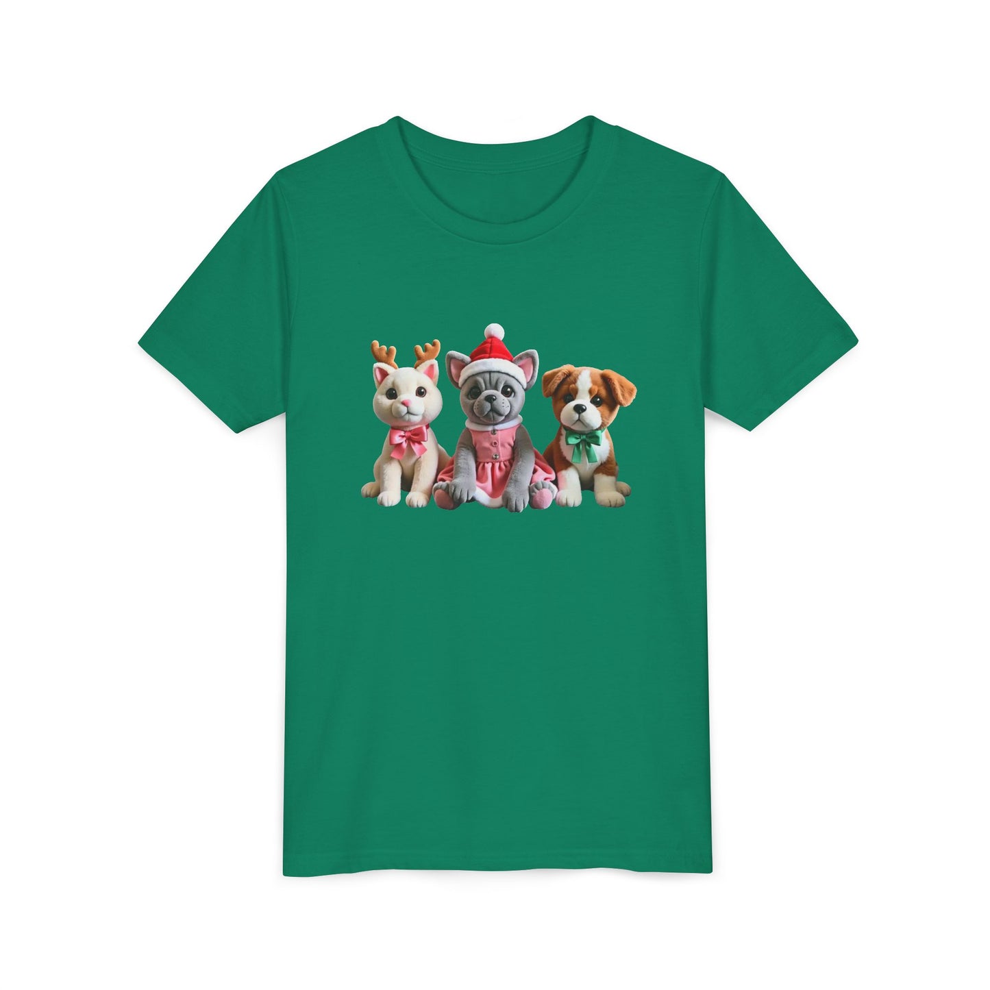Kids Christmas Puppy Tee — Cute Festive Dogs in Santa Hats