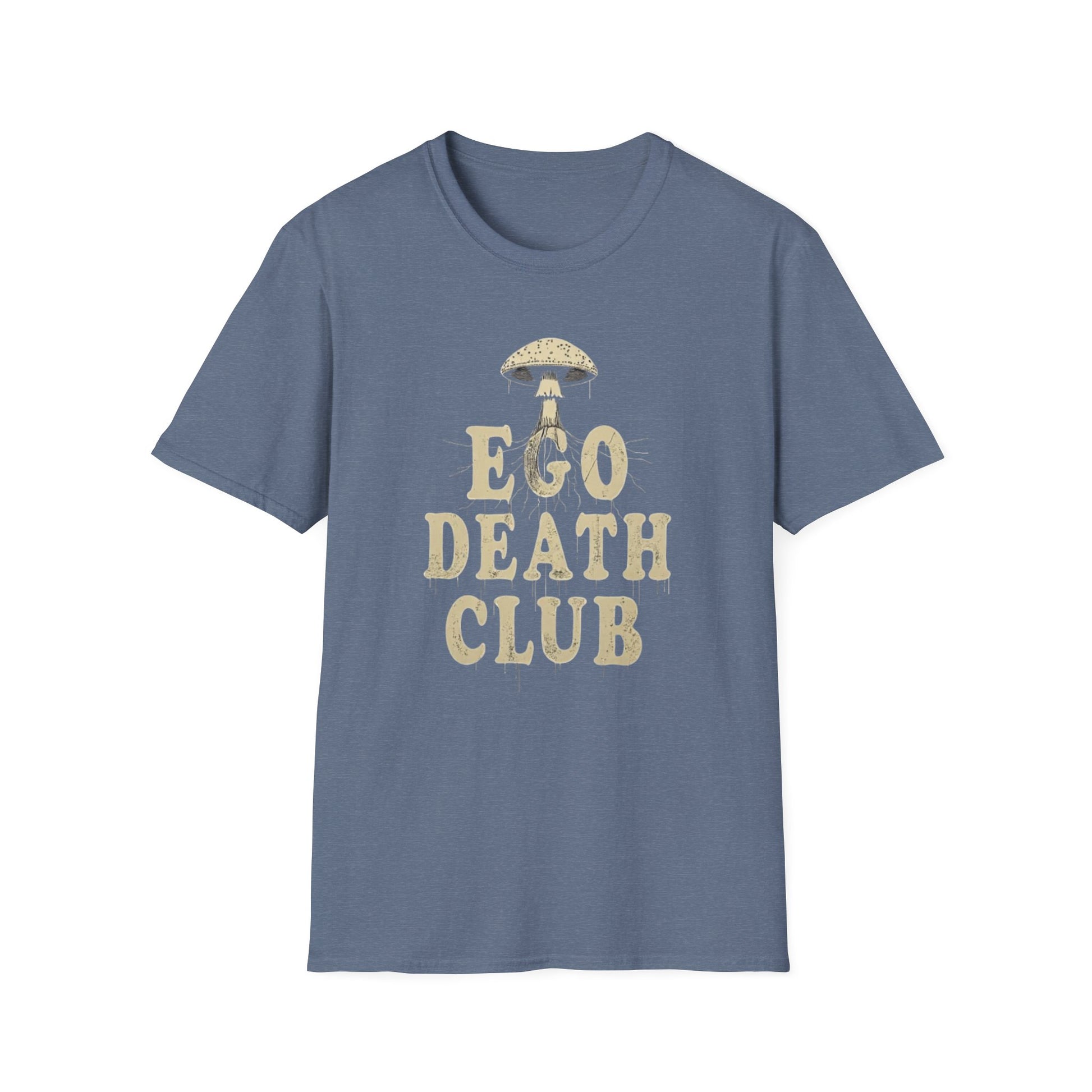 Ego Death Club Mushroom, T-Shirt, Unisex Softstyle Tee, Casual Wear, Gift for Friends, Unique Graphic Shirt - Psychonaut Swag