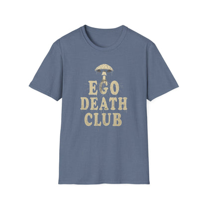 Ego Death Club Mushroom, T-Shirt, Unisex Softstyle Tee, Casual Wear, Gift for Friends, Unique Graphic Shirt - Psychonaut Swag