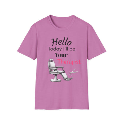 Hair stylist therapy, Unisex Softstyle T-Shirt | Perfect Gift for Barbers, Stylists, Hairdressers, Funny Tee for Self-Care Sundays, Hair Salon [...] - Psychonaut Swag