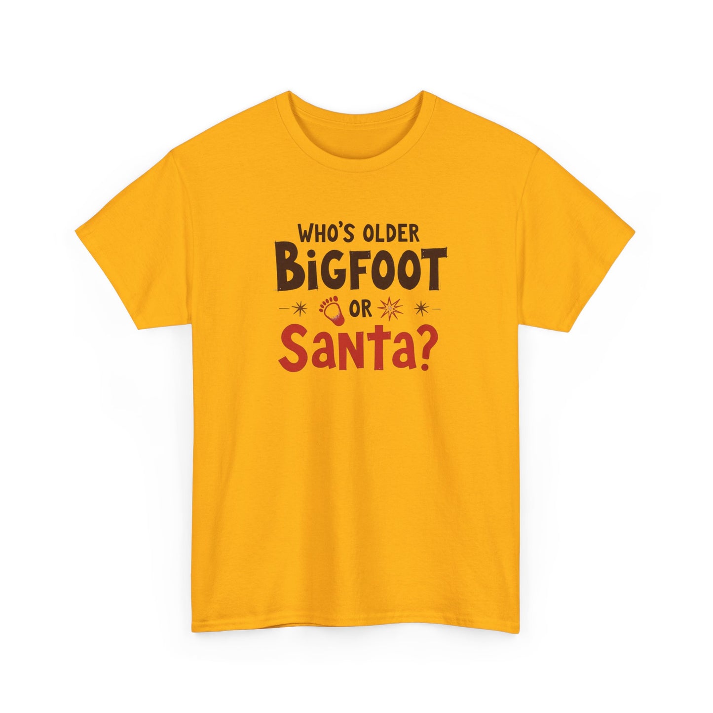 Bigfoot or Santa, Unisex Heavy Cotton Tee