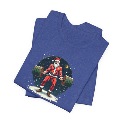 Jacked Santa Weightlifting, Unisex Jersey Short Sleeve Tee
