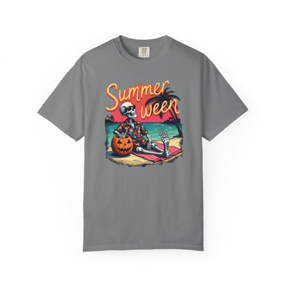 T-Shirt — "Summerween" Beach Skeleton Halloween Graphic Tee