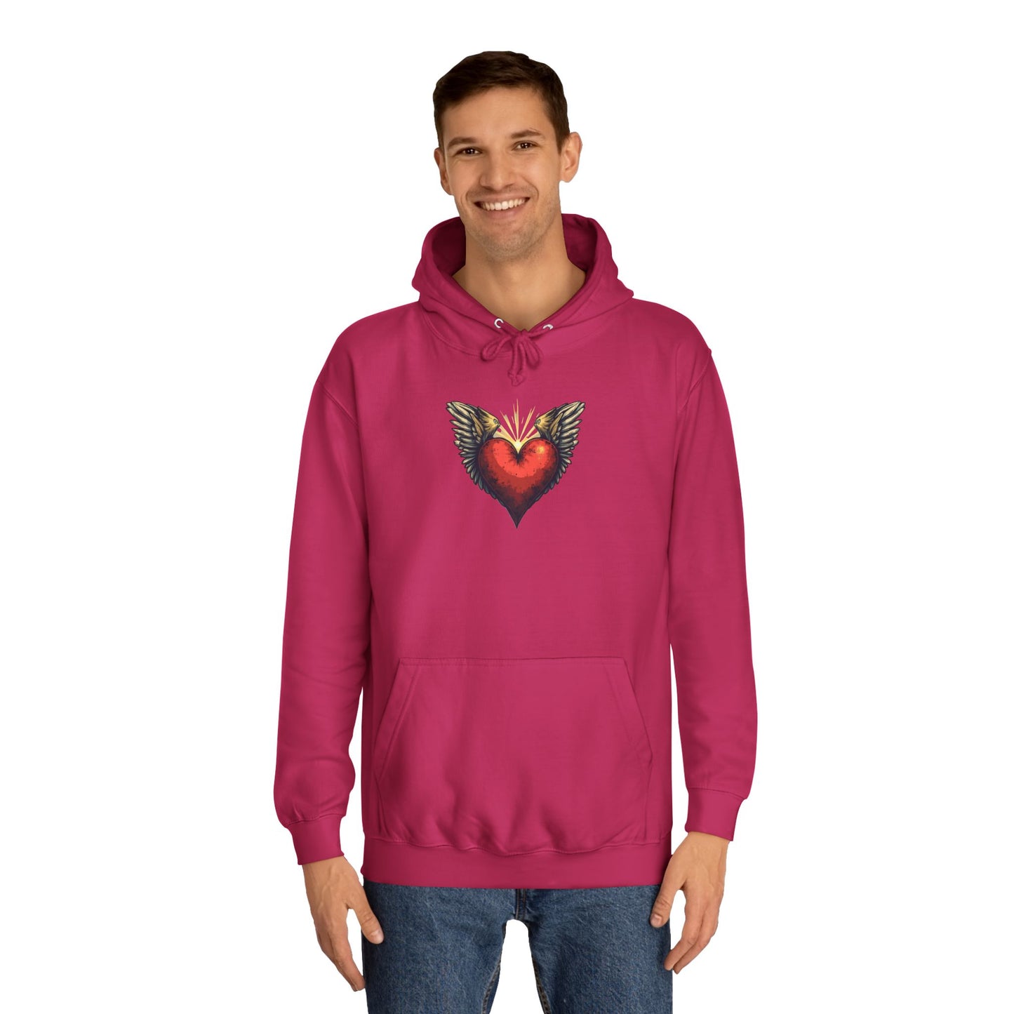 Free Heart, Unisex College Hoodie