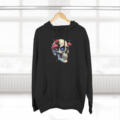 Skull & Mushrooms Hoodie — Gothic Skull with Red Mushroom Graphic