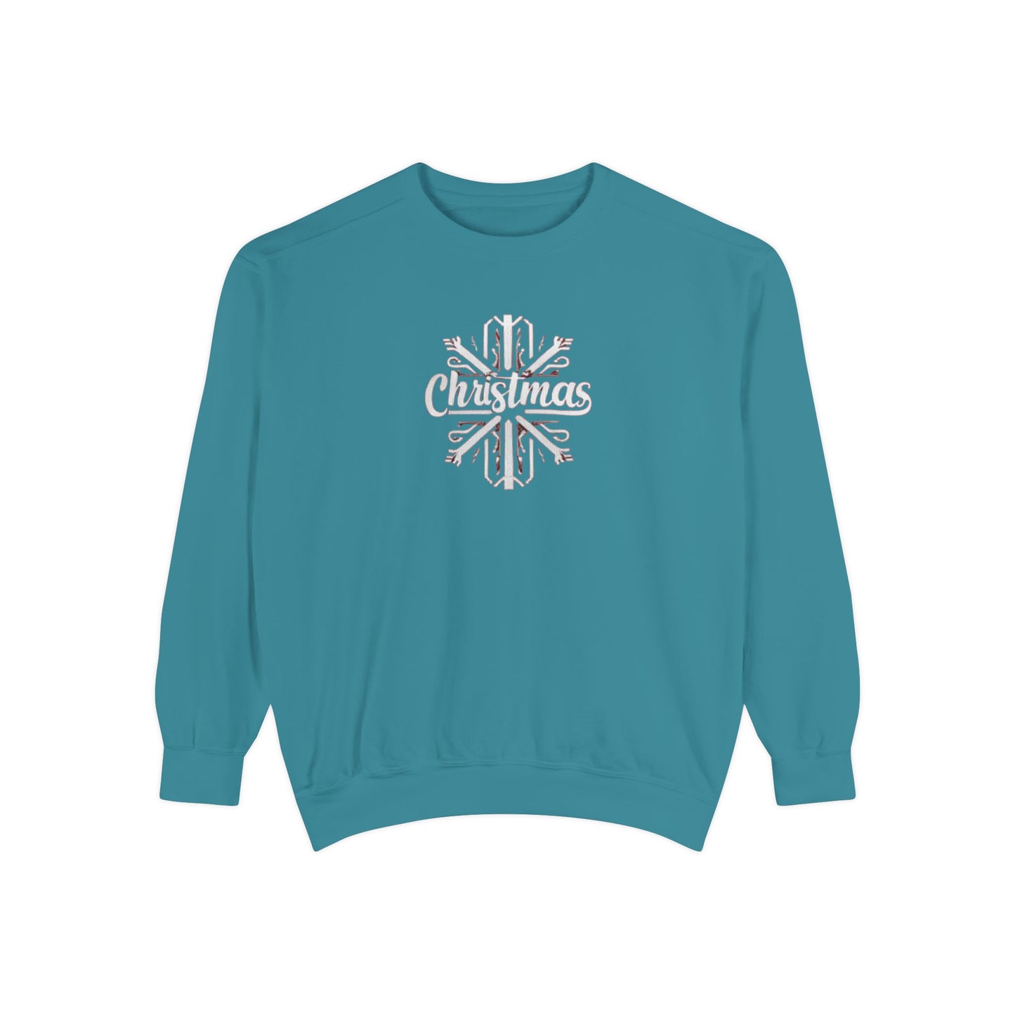 Christmas Snowflake, Unisex Garment-Dyed Sweatshirt