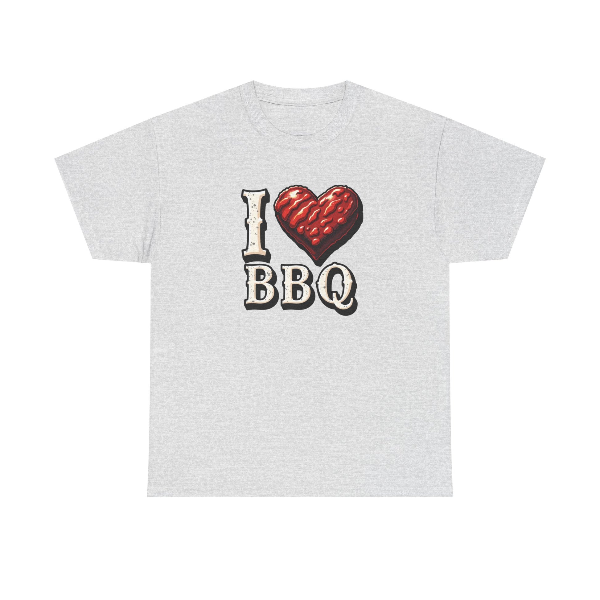I Love BBQ Unisex Heavy Cotton Tee - Perfect for BBQ Lovers, Summer Cookouts, Grilling Events, Foodie Gift, Casual Wear - Psychonaut Swag