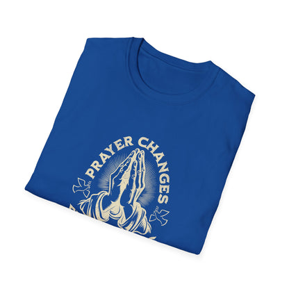 Prayer Changes Everything T-Shirt — Vintage Praying Hands Christian Tee
