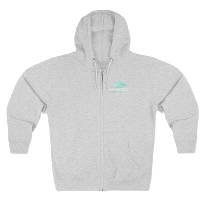 Advanced Mobile zip-up, Exploration Unisex Zip Hoodie, Cozy Zip Up, Casual Wear, Gift for Adventurers, Travel Enthusiasts