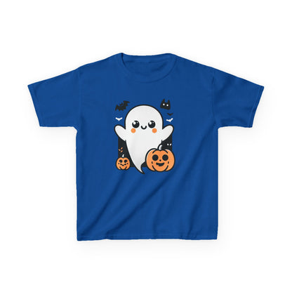 Kids Halloween Tee, Ghost Trick or Treat Top, Autumn Fun Apparel, Pumpkin Graphic Tee, Festive Kidswear