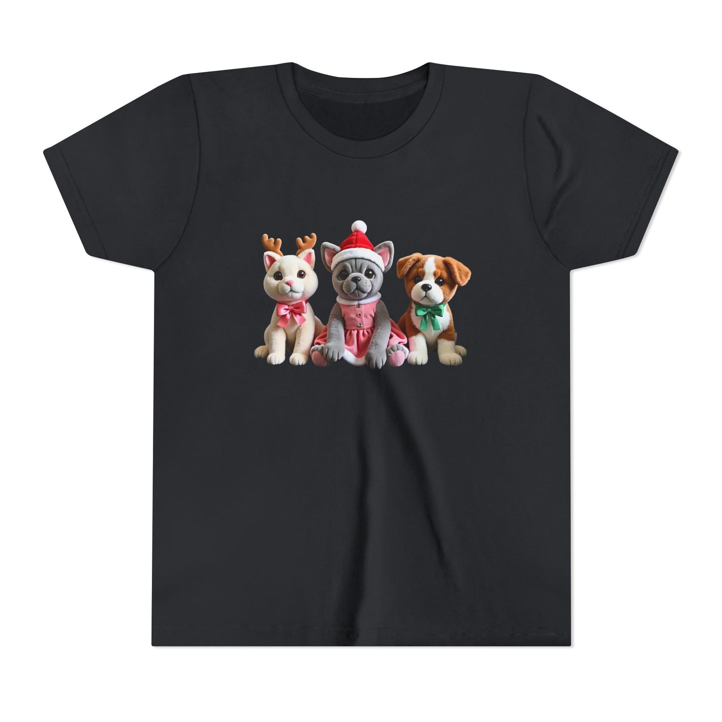 Kids Christmas Puppy Tee — Cute Festive Dogs in Santa Hats