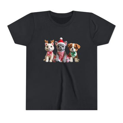 Kids Christmas Puppy Tee — Cute Festive Dogs in Santa Hats