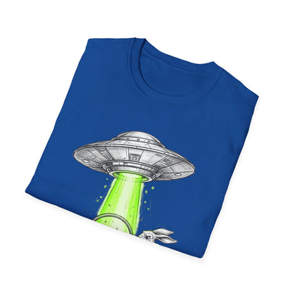Alien Abduction Easter Bunny T-Shirt — UFO Beaming Candy Design