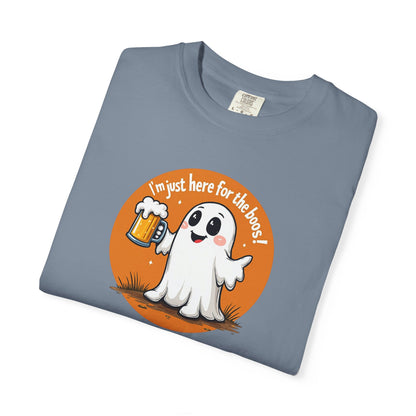 Halloween Ghost Beer T-Shirt — "I’m Just Here for the Boos" Cute Spooky Tee