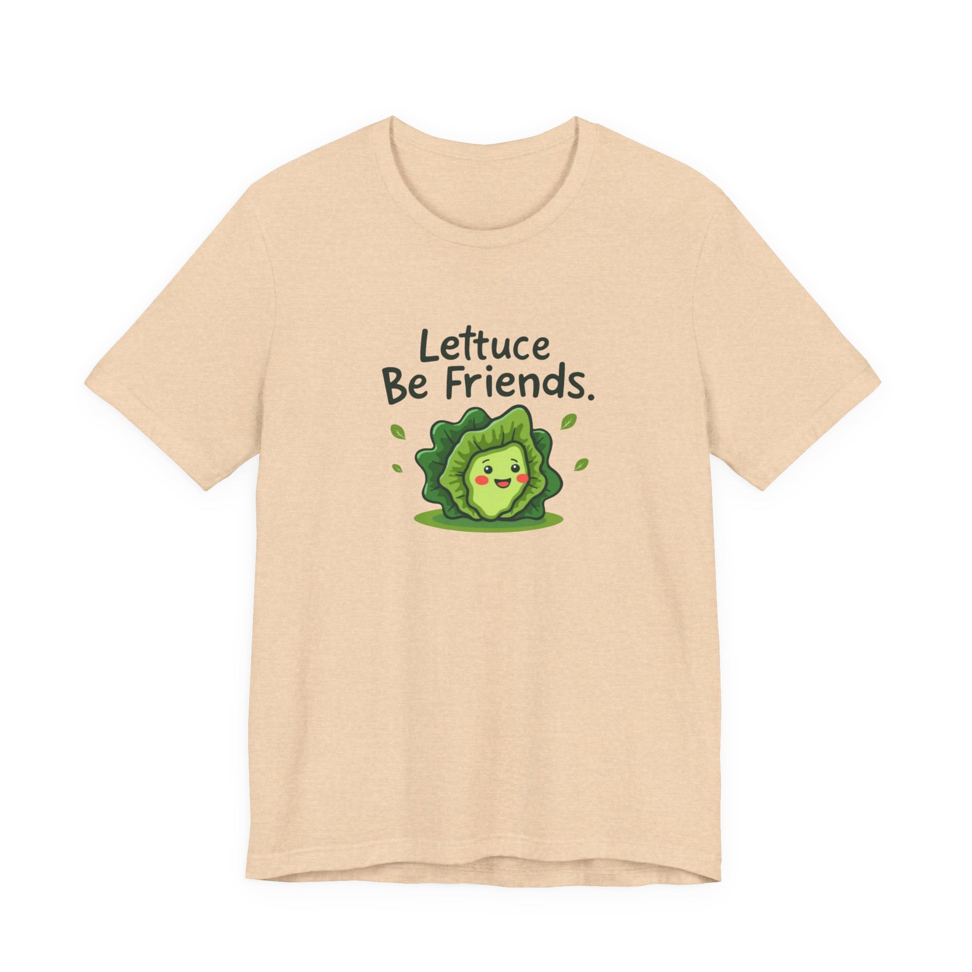 Lettuce Be Friends, Unisex Tee, Casual Wear, Gift for Vegetarians, Summer T-Shirt, Eco-Friendly Apparel - Psychonaut Swag