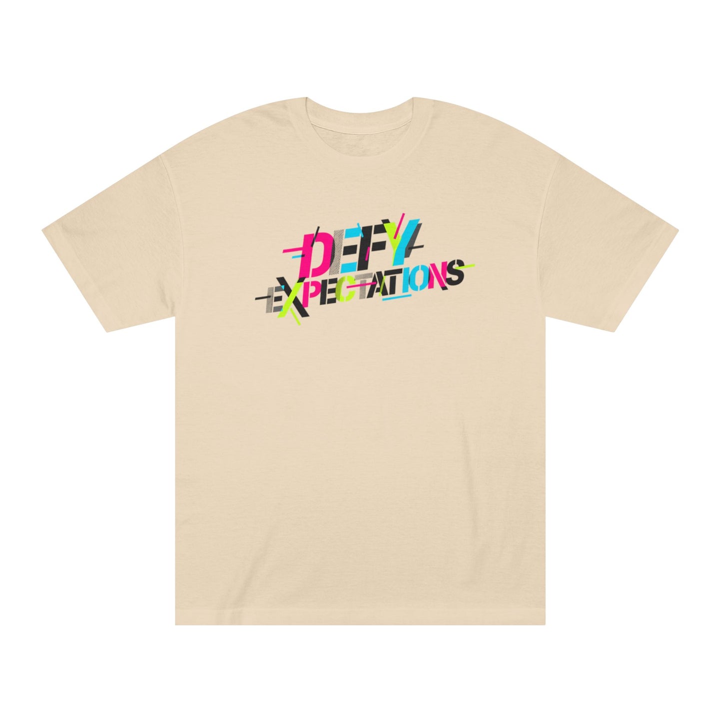 Defy Expectations Tee — Bold Retro Graphic T-Shirt