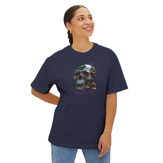 Mushroom Skull Graphic Unisex Oversized Tee | Casual Streetwear, Unique Gift, Statement Shirt, Relaxed Fit Fashion, Graphic Tee