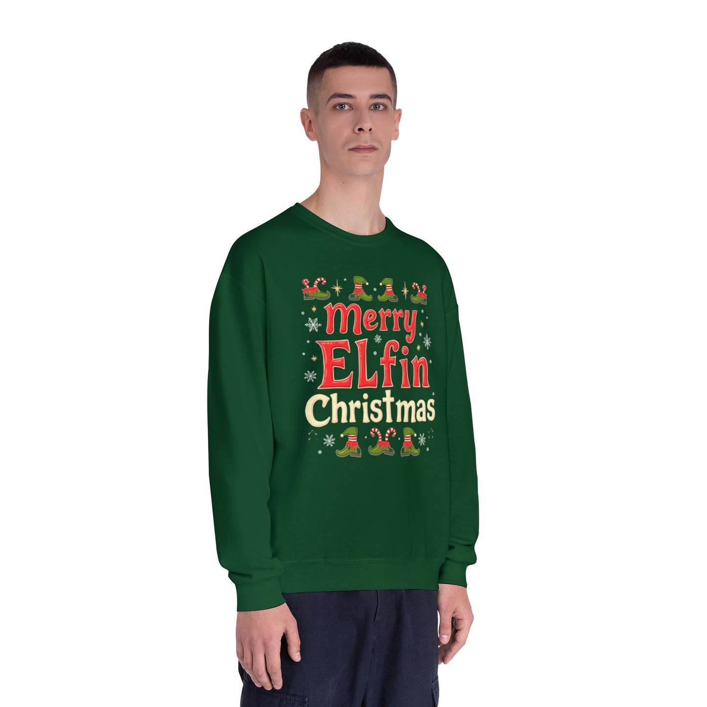 Christmas Elf Unisex Sweatshirt - Merry Elfin Christmas Tee for Elf Fanatics
