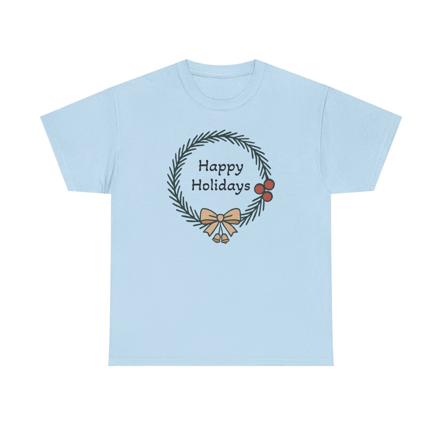 Happy Holiday Wreath, Unisex Heavy Cotton Tee