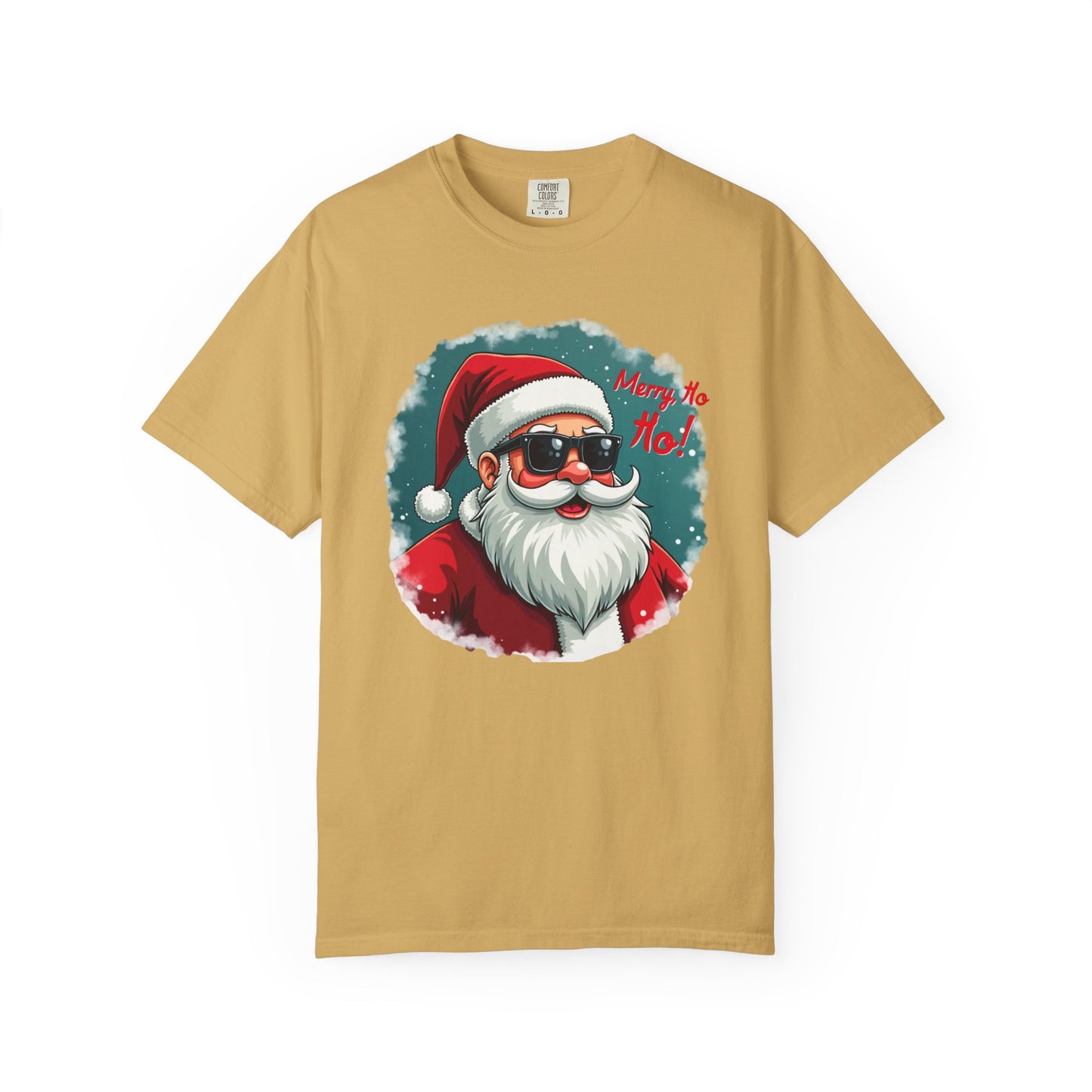Santa Sunglasses T-Shirt — "Merry Ho Ho!" Cool Retro Christmas Tee