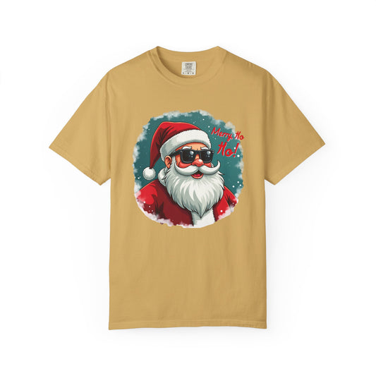 Santa Sunglasses T-Shirt — "Merry Ho Ho!" Cool Retro Christmas Tee