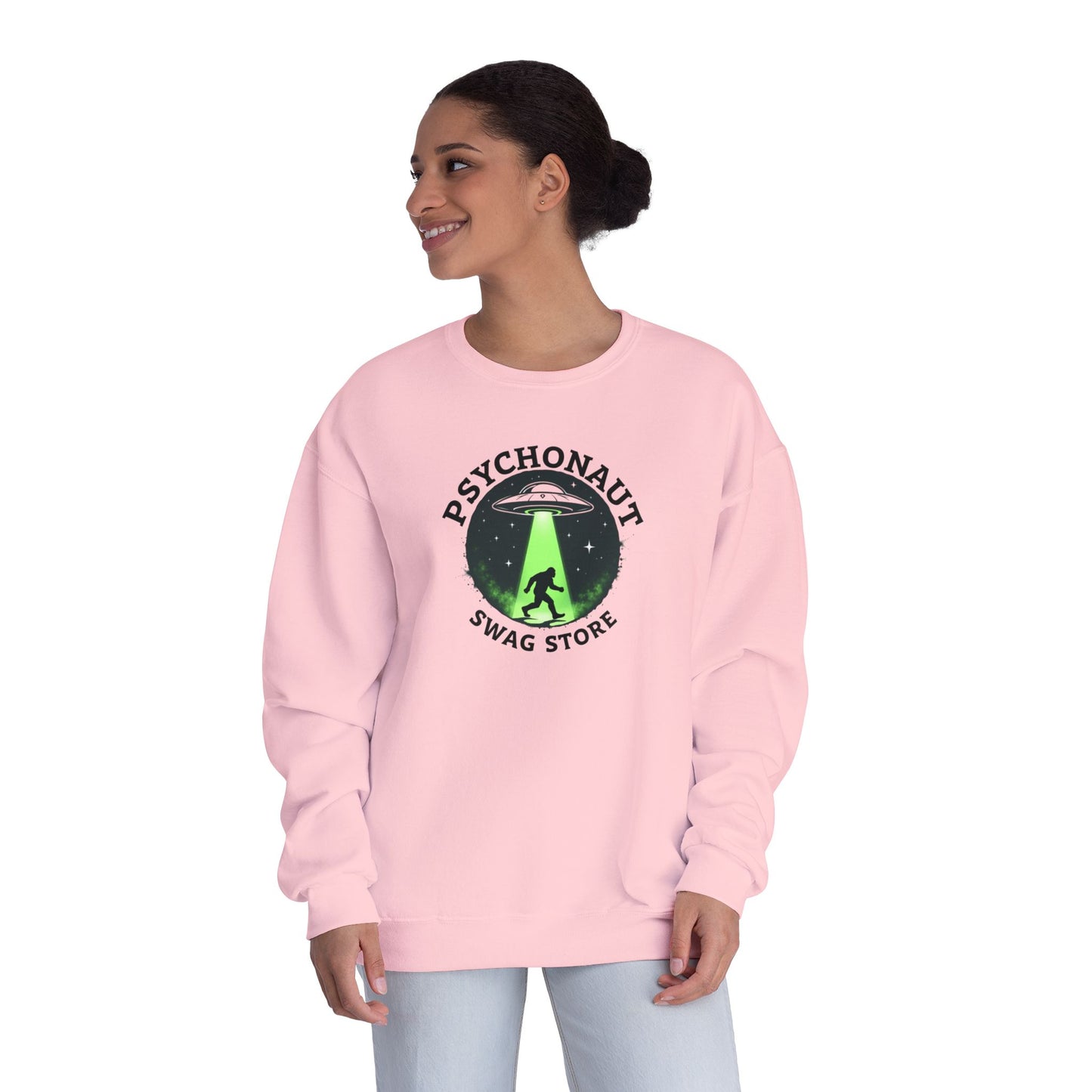 Psychonaut Swag Crewneck Sweatshirt – UFO Abduction Graphic Pullover