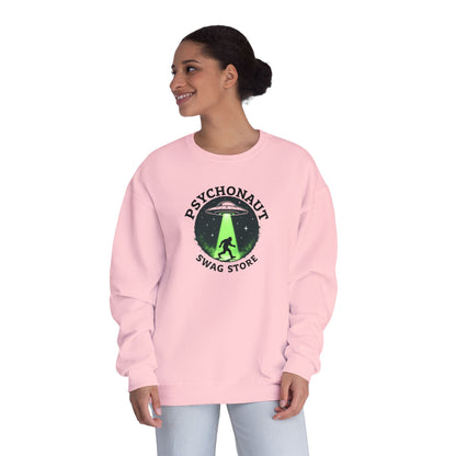 Psychonaut Swag Crewneck Sweatshirt – UFO Abduction Graphic Pullover