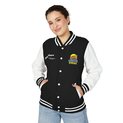 Psychonaut Swag, Small Biz, Vintage Unisex Heavyweight Letterman Jacket – Perfect for Team Spirit, Casual Outings, Gifts, College Events, Personalized Style