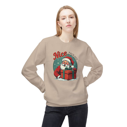 Nice Package Santa Crewneck Sweatshirt — Retro Christmas Gift Pullover