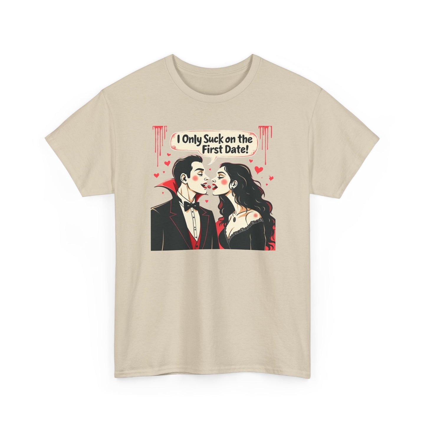 Vampire Couple Tee — "I Only Suck on the First Date" Gothic Graphic T-Shirt