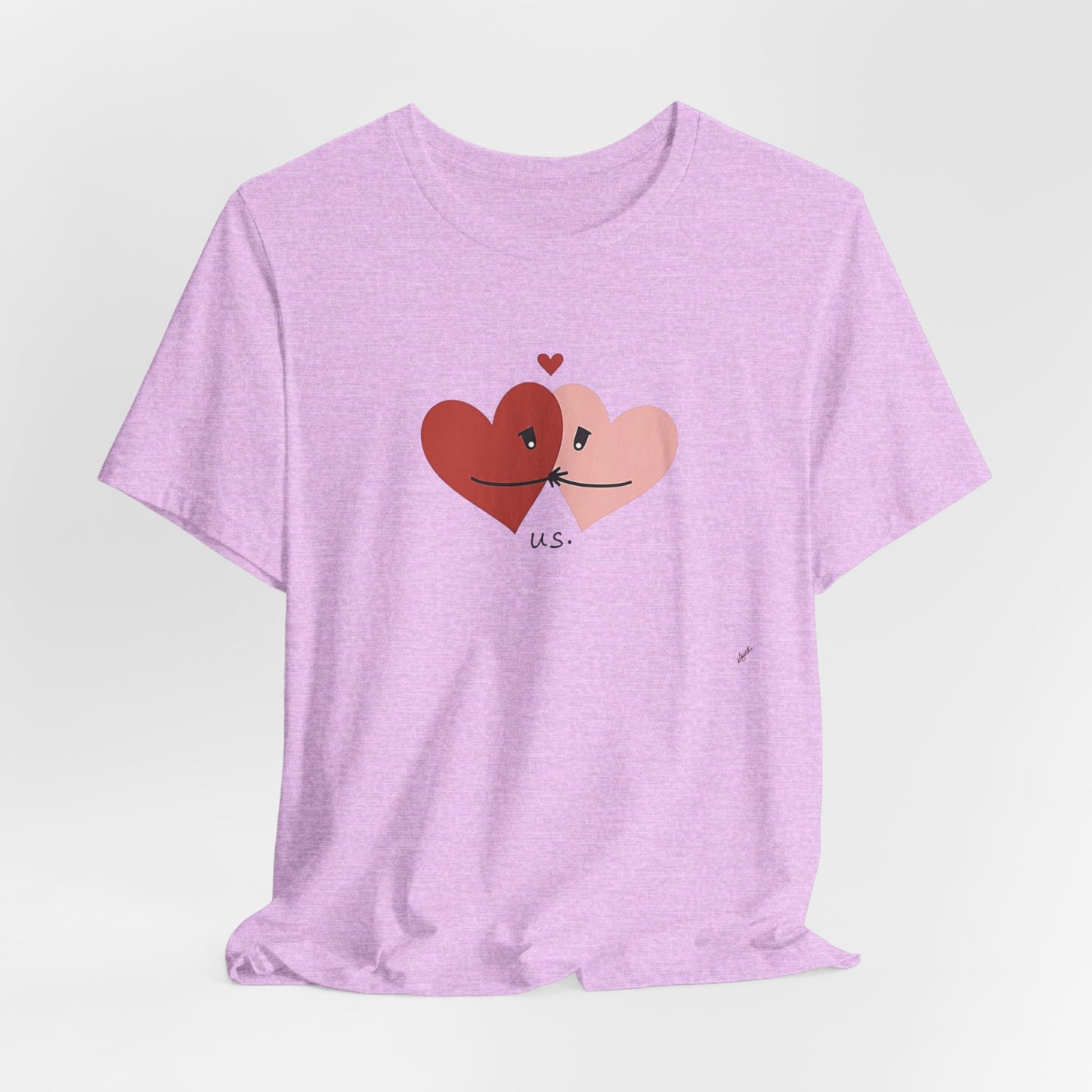 T-Shirt — Cute Kissing Hearts "Us" Valentine Tee