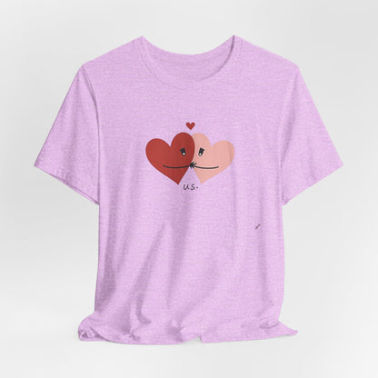 T-Shirt — Cute Kissing Hearts "Us" Valentine Tee