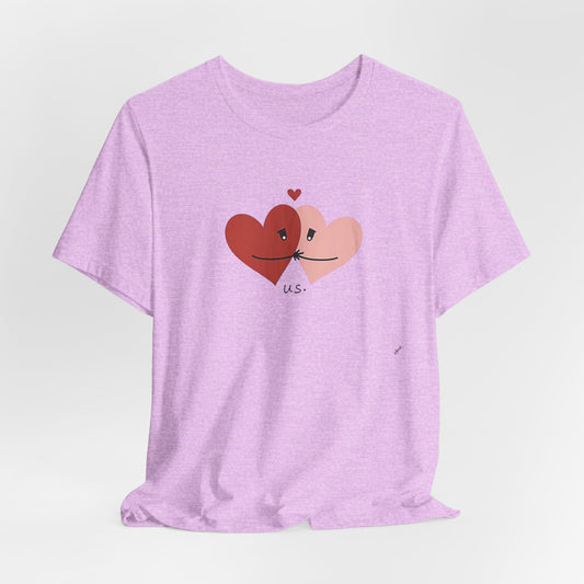 T-Shirt — Cute Kissing Hearts "Us" Valentine Tee