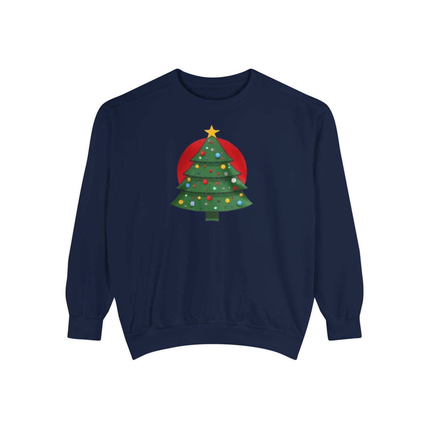 Christmas Tree Sweater, Unisex Garment-Dyed Sweatshirt